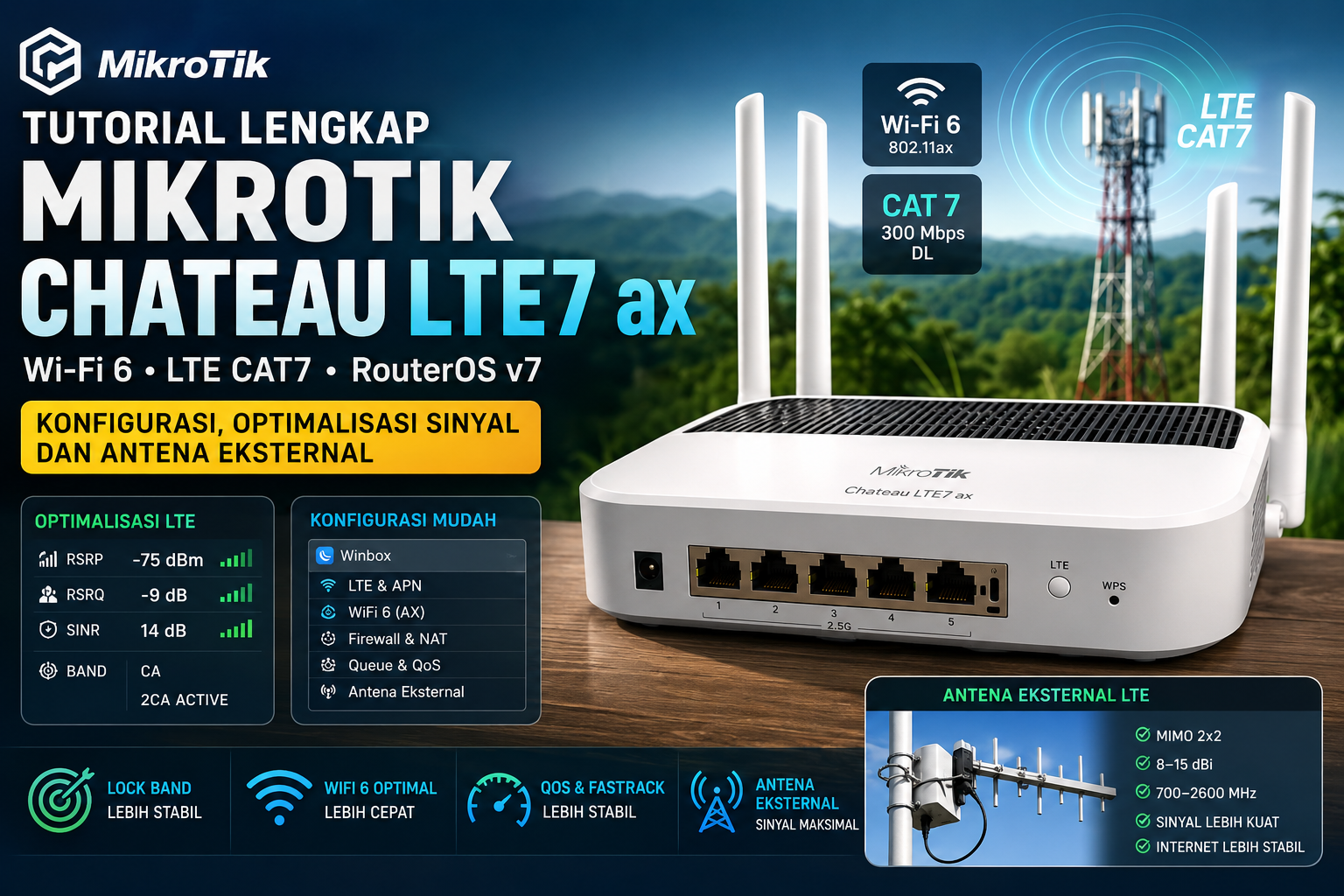 Tutorial MikroTik Chateau LTE7 ax (Wi-Fi 6 dengan LTE Cat7)