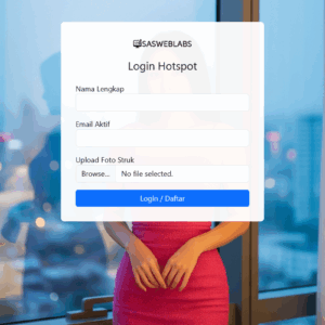 Aplikasi login hotspot Mikrotik berbasis upload struk dengan AI opensource